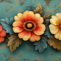 3D Vibrant Floral Mural Wallpaper in Bedroom Various Colors (Orange, Yellow, Green, etc.) of flowers Mural Wallpaper - room preview 02