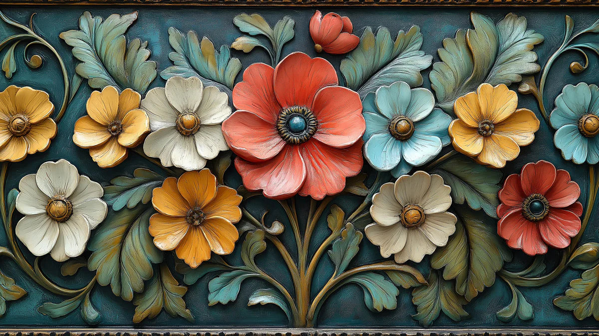 3D Vibrant Floral Mural Wallpaper for Bedroom Various Colors (Orange, Yellow, Green, etc.) of flowers Mural Wallpaper - room preview 02
