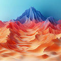 Vibrant Mountain Mural Wallpaper in Living Room Various Colors (Blue, Red, Orange, etc.) of Mountains Mural Wallpaper - room preview 02