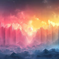 Mountain Landscape with Sunset Mural Wallpaper in Bedroom Mural Wallpaper - room preview 02