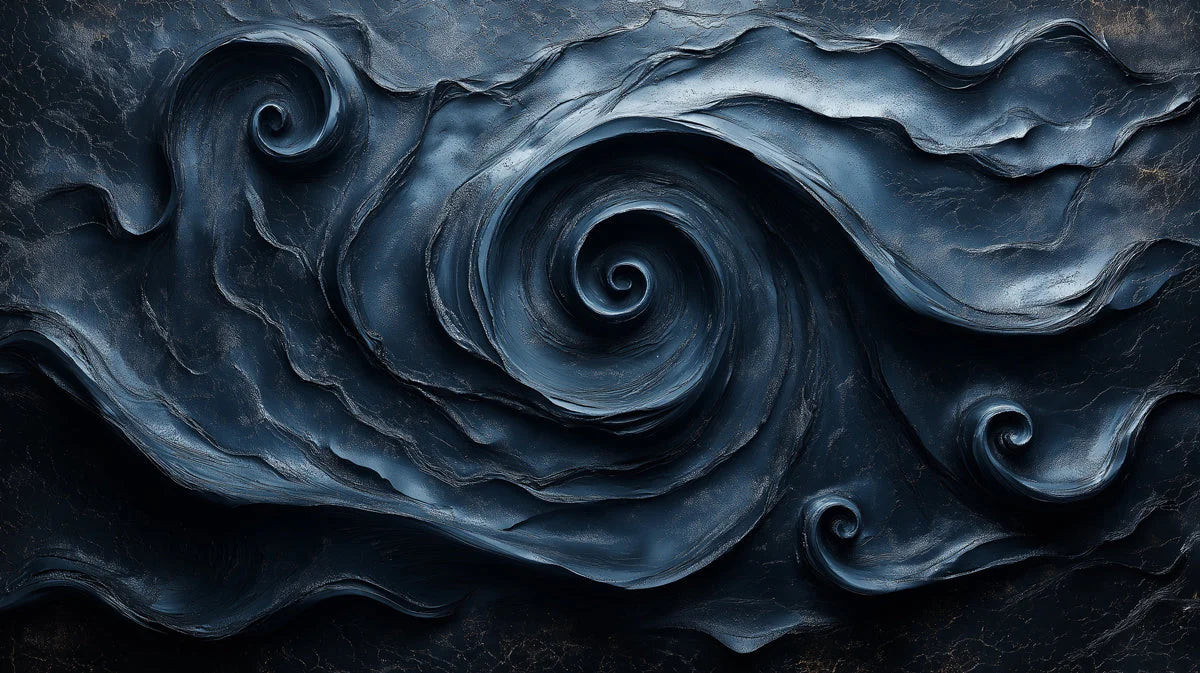 Dark Swirl Mural Wallpaper for a Commerical Space Dark Blue Dark Swirl Mural Wallpaper - room preview 02