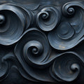 Dark Swirl Mural Wallpaper in Bed Room Dark Blue Dark Swirl Mural Wallpaper - room preview 02