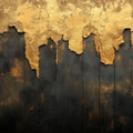 Gold and Black Mural Wallpaper in Bedroom Gold and Black Wooden Board Mural Wallpaper - room preview 02