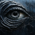 Giant Eye Mural Wallpaper in Living Room Dark Blue and Black Eye with sculpture Mural Wallpaper - room preview 02