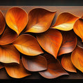 Giant Orange Leaf Mural Wallpaper in Living Room Various Shades of Orange Leaves Mural Wallpaper - room preview 02