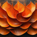 Giant Orange Leaf Mural Wallpaper in Living Room Various Shades of Orange Leaves Mural Wallpaper - room preview 02