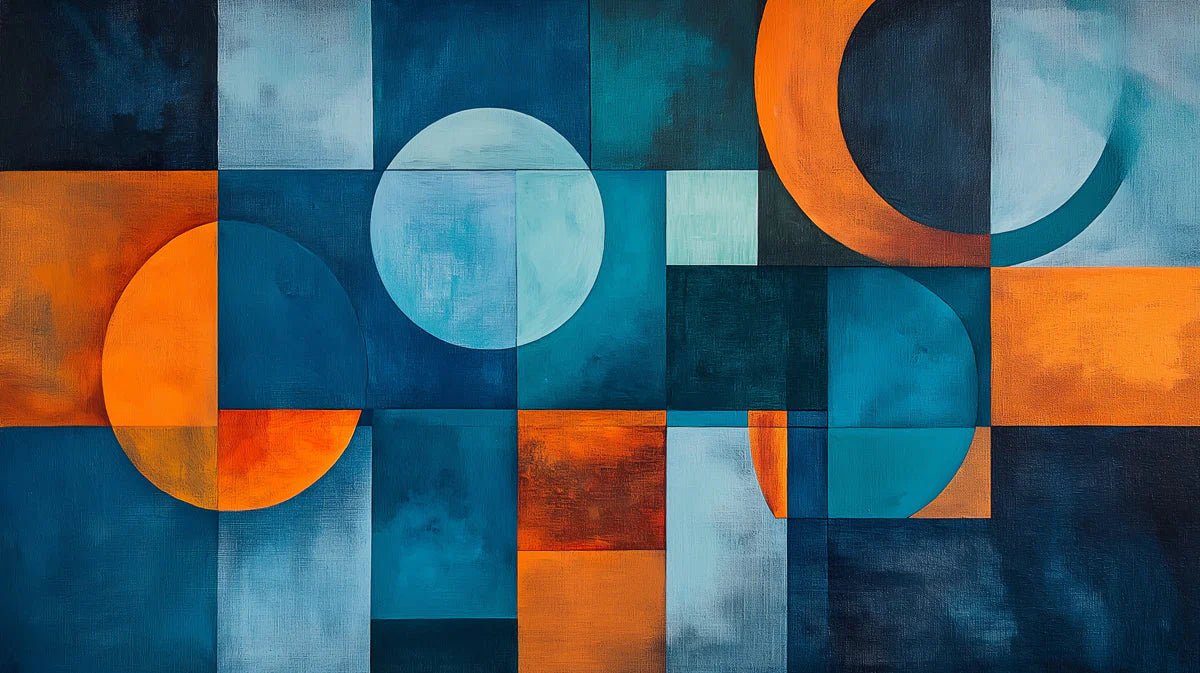 Geometric and Abstract Mural Wallpaper in a bedroom Various Colors (Blue, Orange, etc.) of Graphs Mural Wallpaper - room preview 02