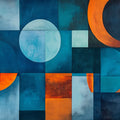 Geometric and Abstract Mural Wallpaper in a bedroom Various Colors (Blue, Orange, etc.) of Graphs Mural Wallpaper - room preview 02