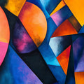 Geometric and Abstract Mural Wallpaper in a living room Various Colors (Blue, Orange, etc.) of Graphs Mural Wallpaper - room preview 02