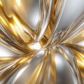 Gold and Silver Fluid Mural Wallpaper in Living Room Gold, Silver, and Gray Fluid Mural Wallpaper - room preview 02