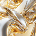 Gold and Silver Fluid Mural Wallpaper in Living Room Gold, Silver, and Gray Fluid Mural Wallpaper - room preview 02
