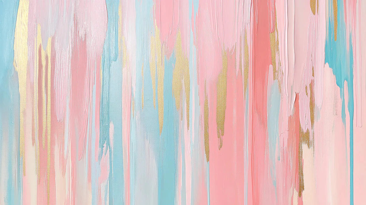 Pastel Drip Mural Wallpaper in Dining Room Various Pastel Colors (Pink, Blue, Yellow, etc.) of Drip Mural Wallpaper - room preview 02