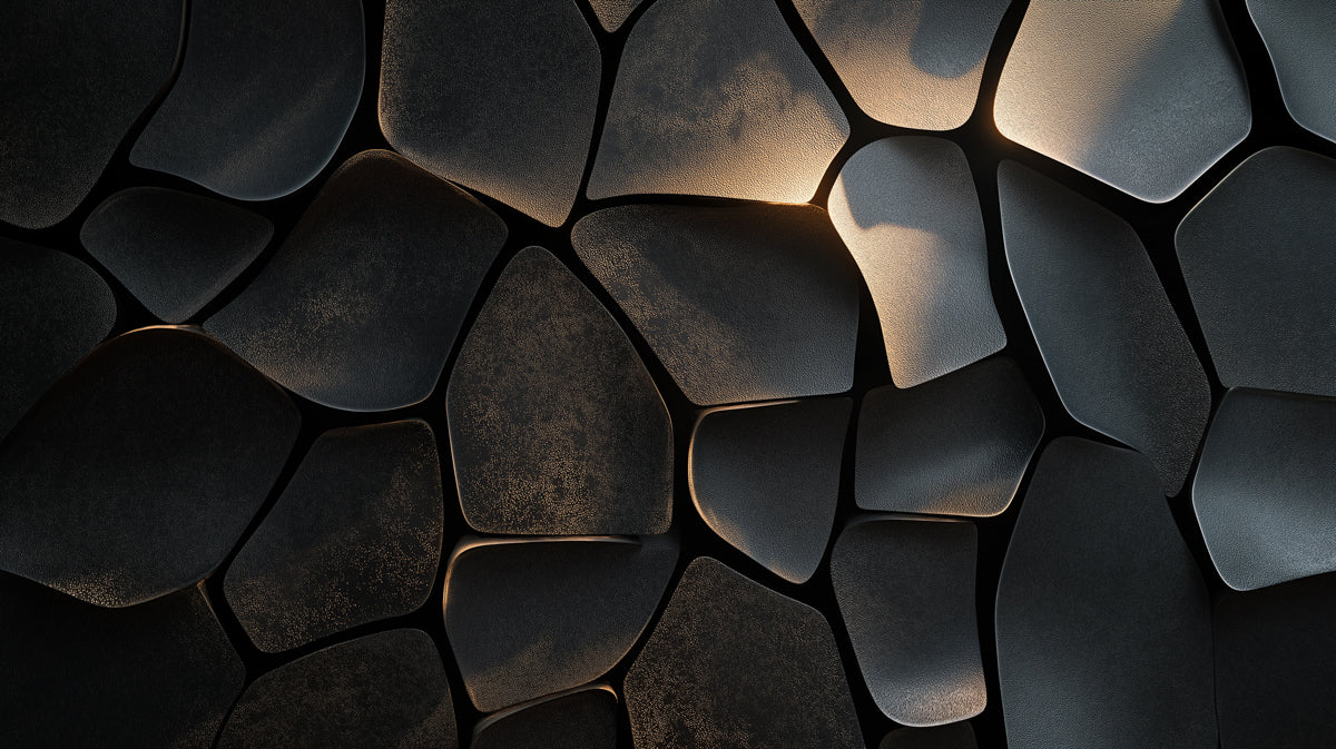 Black and Gold Organic Pattern Mural Wallpaper in Living Room Black and Gold Patterns Mural Wallpaper - room preview 02