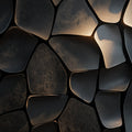 Black and Gold Organic Pattern Mural Wallpaper in Living Room Black and Gold Patterns Mural Wallpaper - room preview 02
