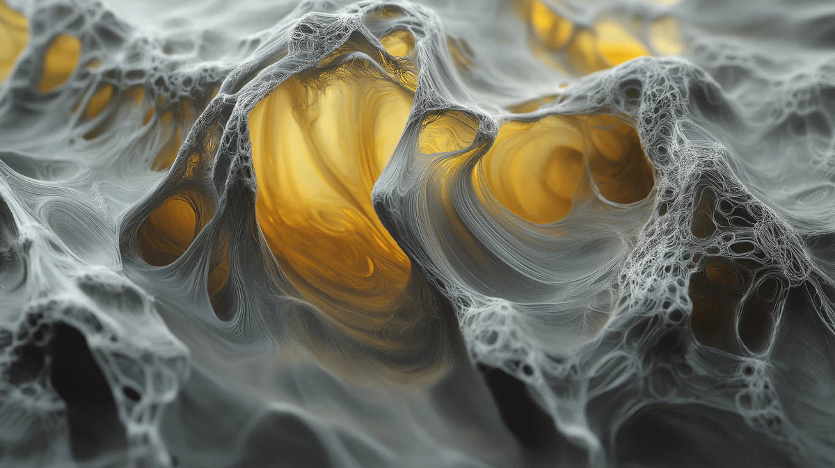 Black and Gold Marble-like Mural Wallpaper in Bedroom Black, Gold of Marble-like Mural Wallpaper - room preview 02
