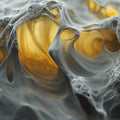 Black and Gold Marble-like Mural Wallpaper in Bedroom Black, Gold of Marble-like Mural Wallpaper - room preview 02