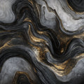 Black and Gold Marble Vein Mural Wallpaper in Living Room Black, Gold Marble Vein Mural Wallpaper - room preview 02