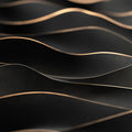 Black and Gold Wave Mural Wallpaper in Living Room Black and Gold Wave Mural Wallpaper - room preview 02