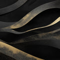 Black and Gold Wave Mural Wallpaper in Living Room Black and Gold Wave Mural Wallpaper - room preview 02