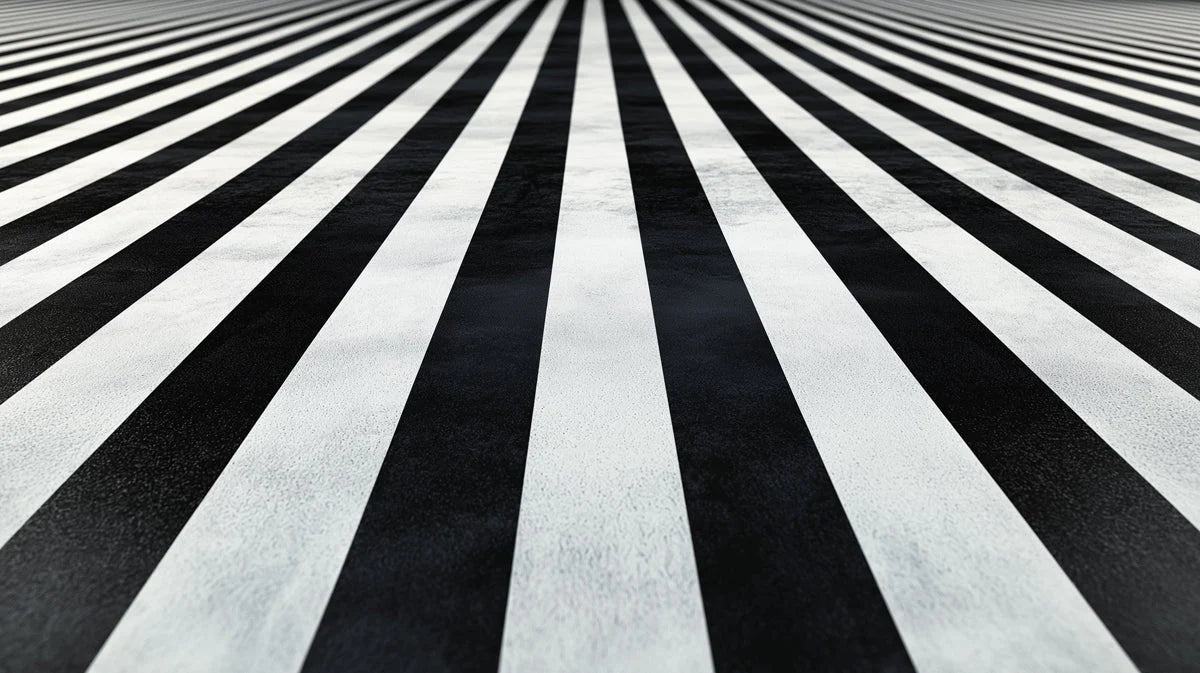 Black and White Stripe Mural Wallpaper in Bedroom Black and White Stripe Mural Wallpaper - room preview 02