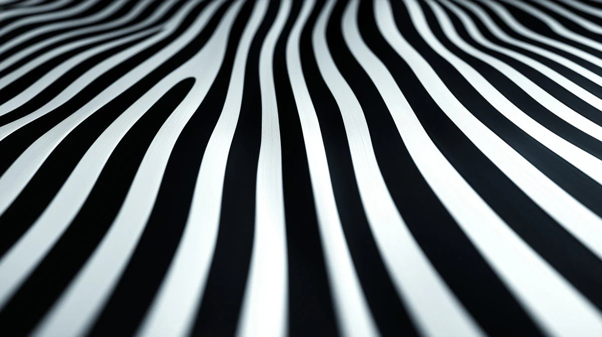 Black and White Stripe Mural Wallpaper in Bedroom Black and White Stripe Mural Wallpaper - room preview 02