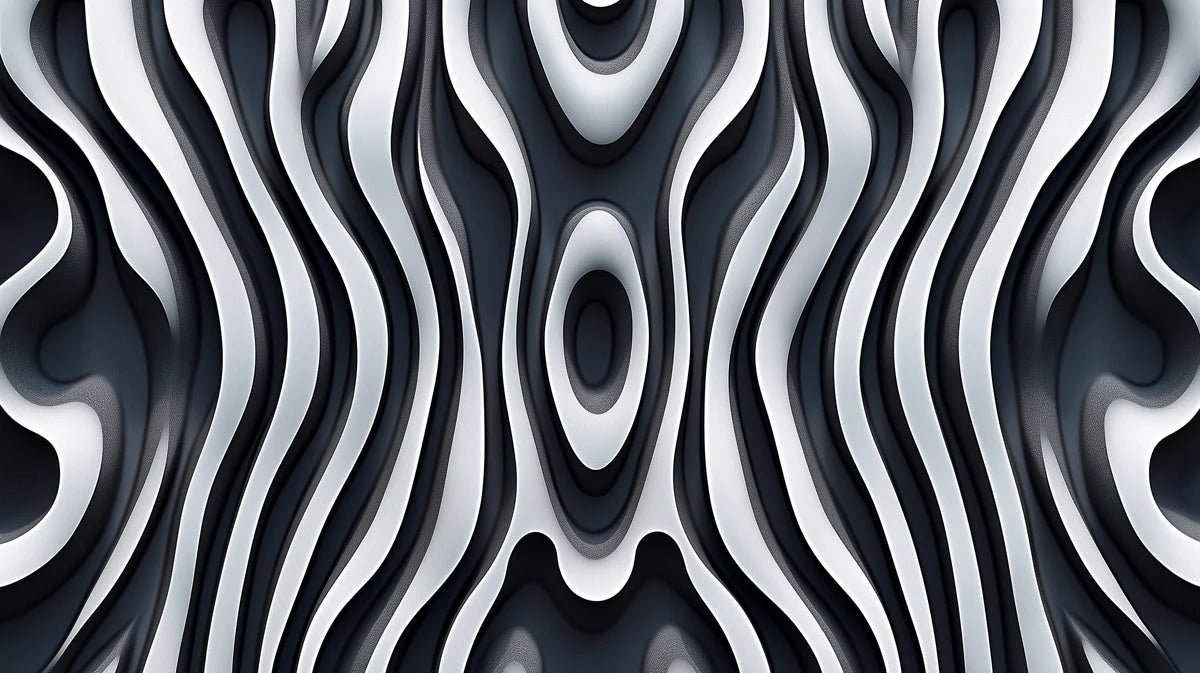 Black and White Stripe Mural Wallpaper in Bedroom Black and White Stripe Mural Wallpaper - room preview 02