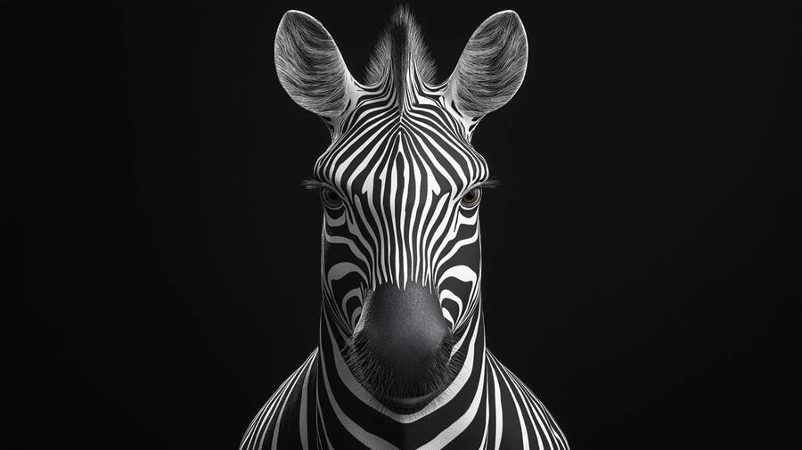 Zebra Wallpaper Mural – Safari Wall Mural for bedroom – Zebra Head in Bedroom Black and White Zebra printable artwork
