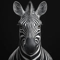 Zebra Head Mural Wallpaper in Bedroom Black and White Zebra Mural Wallpaper - room preview 02