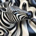 Zebra and Abstract Pattern Mural Wallpaper in Office Black and White Zebra Mural Wallpaper - room preview 02