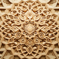 Wooden Mandala Mural Wallpaper in Dining Room Various Shades of Brown Mandala for Buddhism Mural Wallpaper - room preview 02