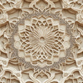Wooden Mandala Mural Wallpaper in Dining Room Various Shades of Brown Mandala for Buddhism Mural Wallpaper - room preview 02