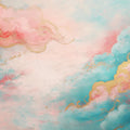 Colorful Cloud and Wave Mural Wallpaper in Bedroom Various Colors (Pink, Blue, Gold, etc.) of Clouds Mural Wallpaper - room preview 02