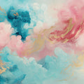Colorful Cloud and Wave Mural Wallpaper in Bedroom Various Colors (Pink, Blue, Gold, etc.) of Clouds Mural Wallpaper - room preview 02