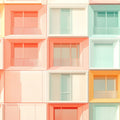 Colorful Building Facade Mural Wallpaper in Café Area Various Colors (Orange, Green, etc.) of Building Mural Wallpaper - room preview 02
