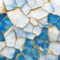 Blue and Gold Cracked Mural Wallpaper in Living Room Blue and Gold Crack Mural Wallpaper - room preview 02