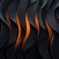Black and Orange Wave Mural Wallpaper in Home office Black and Orange Wave Mural Wallpaper - room preview 02