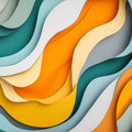 Colorful Wave Mural Wallpaper in Bedroom Various Colors (Green, Orange, etc.) of Wave Mural Wallpaper - room preview 02