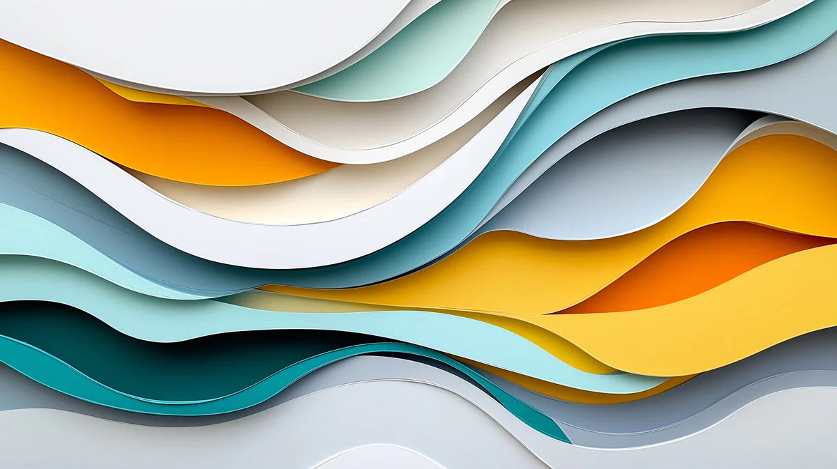 Colorful Wave Mural Wallpaper in Bedroom Various Colors (Green, Orange, etc.) of Wave Mural Wallpaper - room preview 02