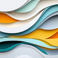 Colorful Wave Mural Wallpaper in Bedroom Various Colors (Green, Orange, etc.) of Wave Mural Wallpaper - room preview 02