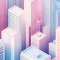 Colorful 3D Cityscape Mural Wallpaper for a living room Various Colors (Pink, Blue, etc.) Mural Wallpaper - room preview 02