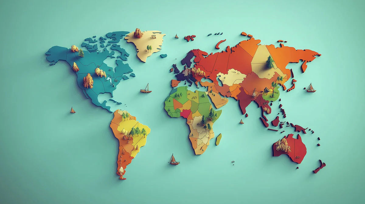 3D World Map Mural Wallpaper in Office Various Colors (Blue, Orange, etc.) of World Map Mural Wallpaper - room preview 02