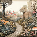 Fairy Tale Forest Mural Wallpaper in Living Room Various Colors (Brown, Green, etc.) of Tale Forest Mural Wallpaper - room preview 02
