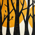 Black and Yellow Tree Mural Wallpaper in Living Room Black, Yellow Trees Mural Wallpaper - room preview 02