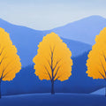Blue and Yellow Tree Mural Wallpaper in Dining Room Blue, Yellow Trees Mural Wallpaper - room preview 02
