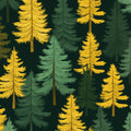 Green and Yellow Pine Tree Mural Wallpaper in Living Room Green, Yellow Pine Trees Mural Wallpaper - room preview 02