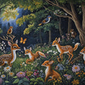 Forest with Animals Mural Wallpaper in Bedroom Various Colors (Green, Blue, etc.) of Forest with Animals Mural Wallpaper - room preview 02