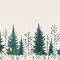 Simple Pine Tree Mural Wallpaper in Study Room Green, White Pine Trees Mural Wallpaper - room preview 02