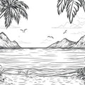 Black and White Beach Black, White Black and Beach Mural Wallpaper - room preview 02