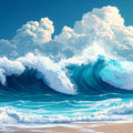 Giant Wave Various Colors (Blue, White, etc.) of Giant Wave Mural Wallpaper - room preview 02