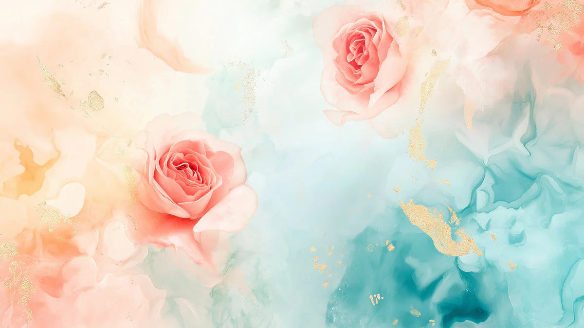 Romantic Pink Roses Wallpaper for a Girl's Room Various Colors (Pink, Blue, etc.) of Pink Roses Mural Wallpaper - room preview 02